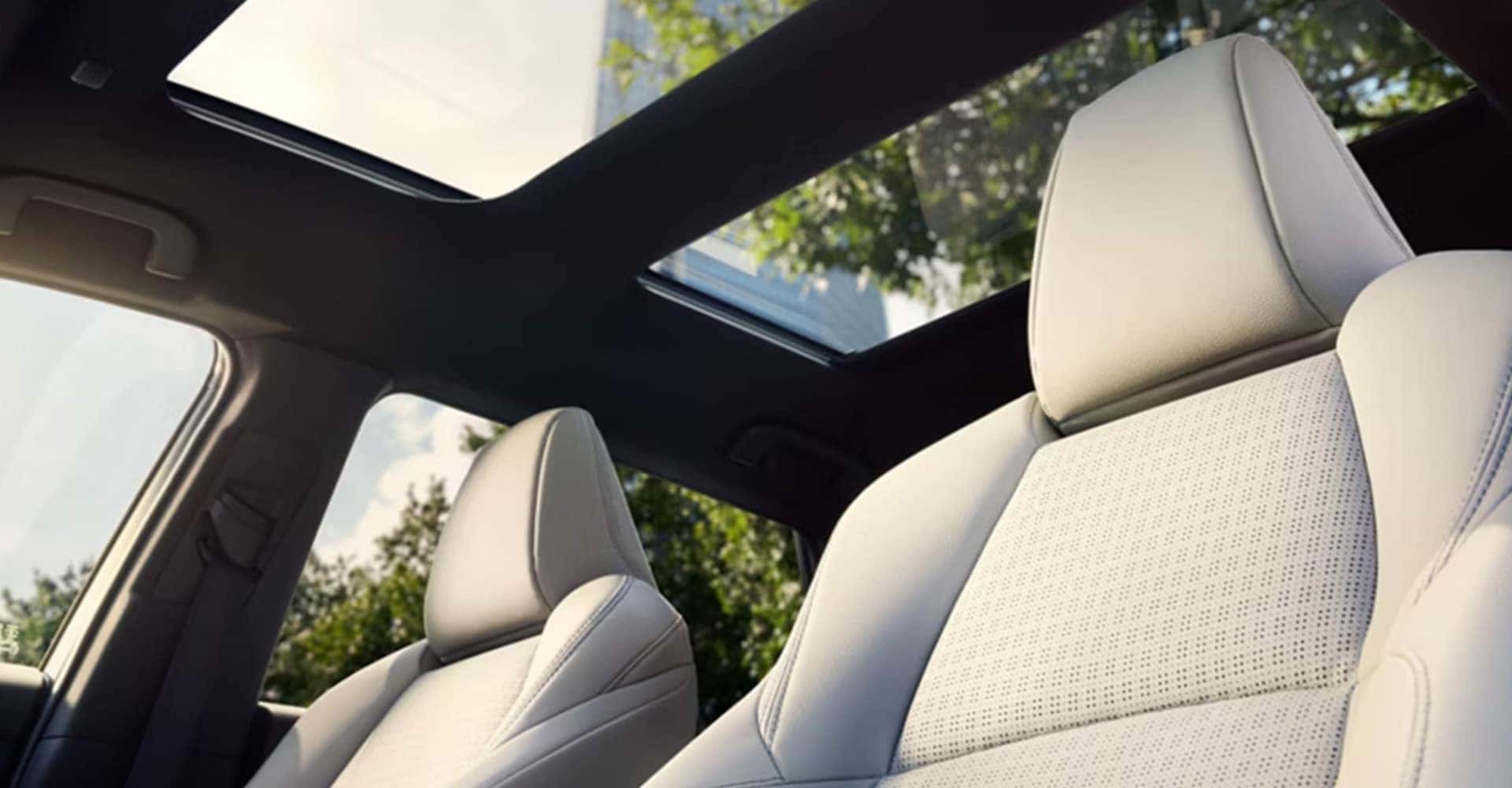 Interior view of Toyota bz4x white seats