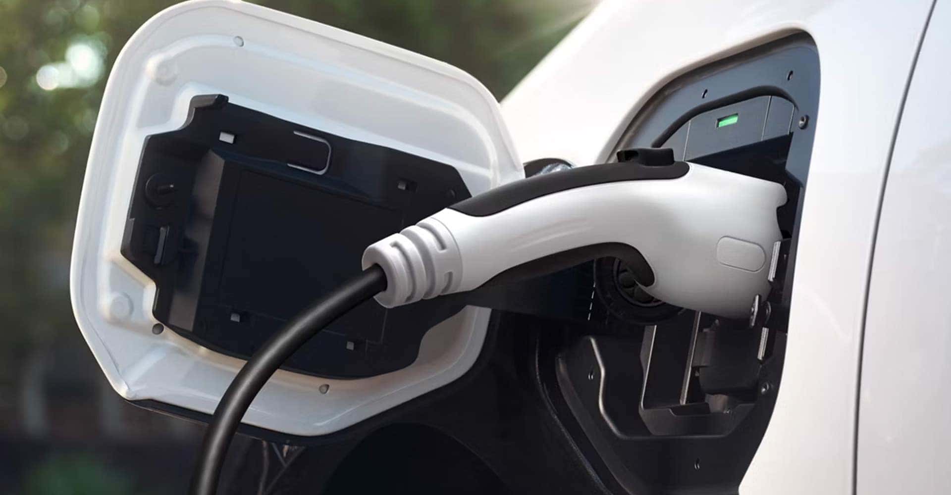 Side view of Toyota bz4x charging