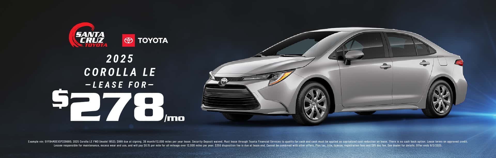 2025 Corolla August offer