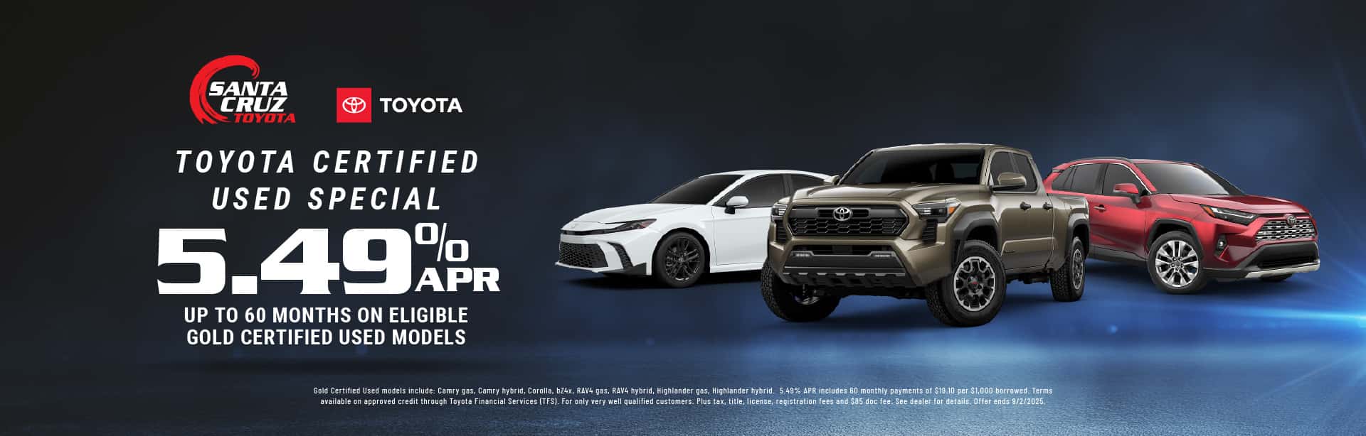 Toyota Certified Used Special August offer