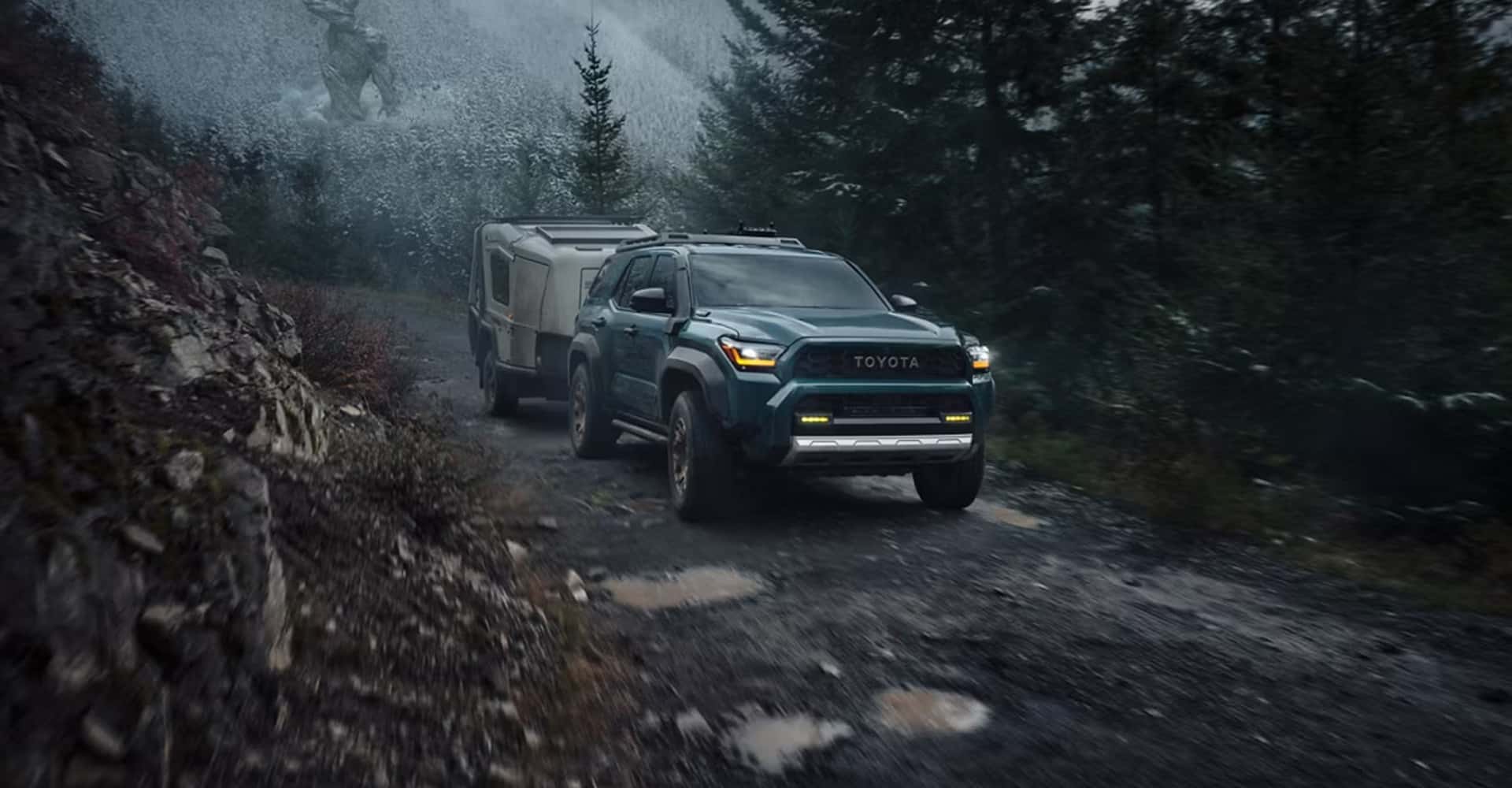 2026 Toyota 4Runner pulling trailer on muddy trails