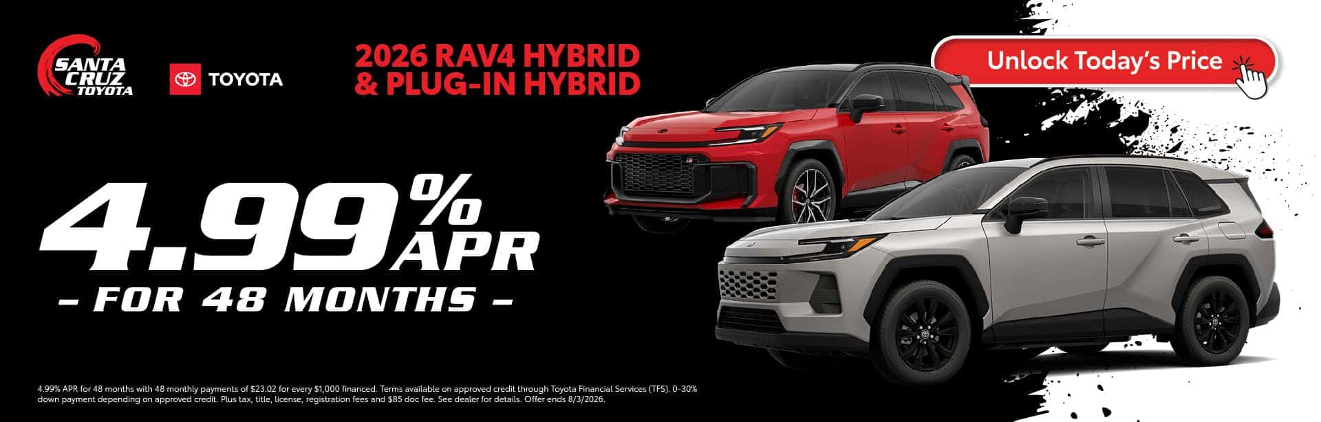 2026 RAV4 Hybrid and Plug-in Hybrid July offers