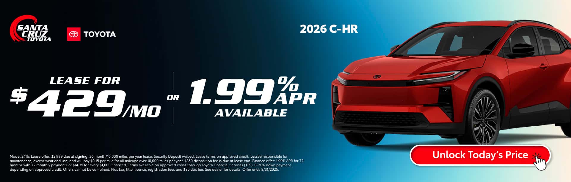 2026 C-HR August offer