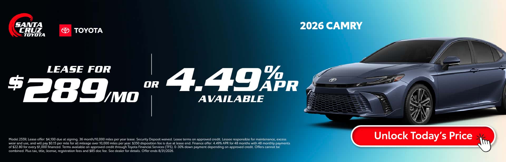 2026 Camry August offer