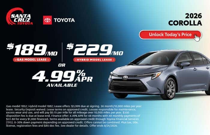 2026 Corolla August offer