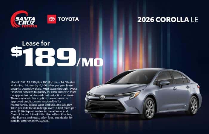 2026 Corolla September offer