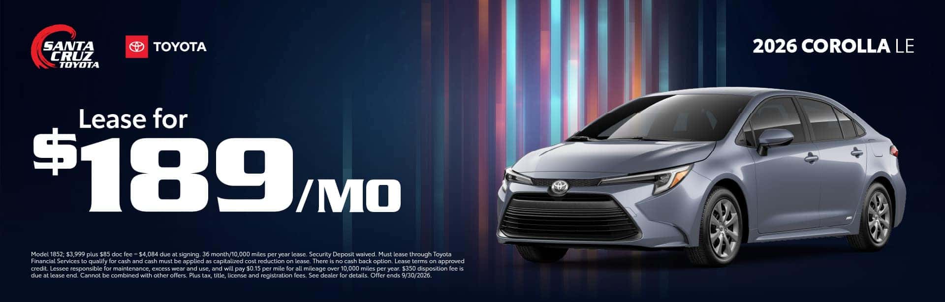 2026 Corolla September offer