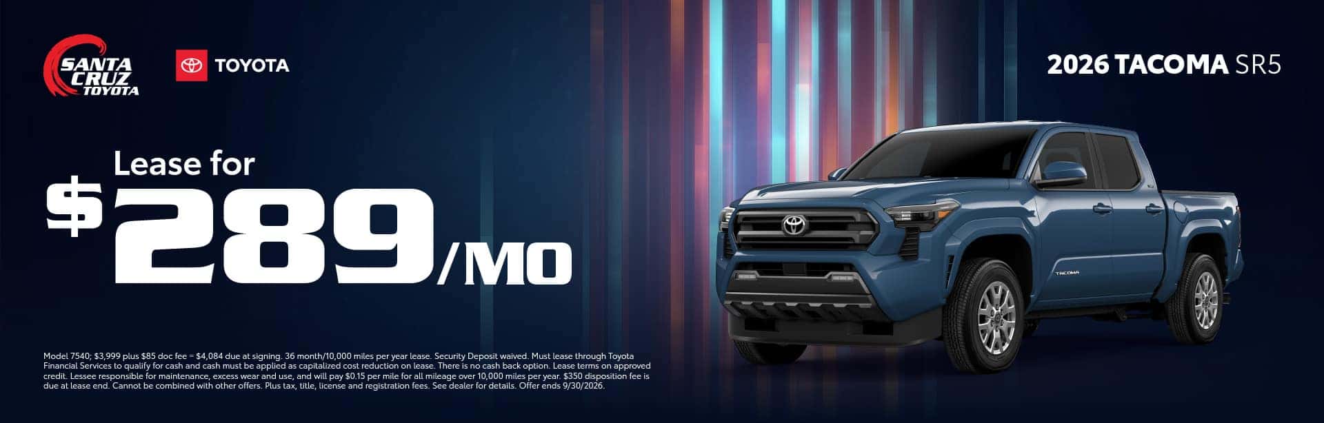 2026 Tacoma SR5 September offer