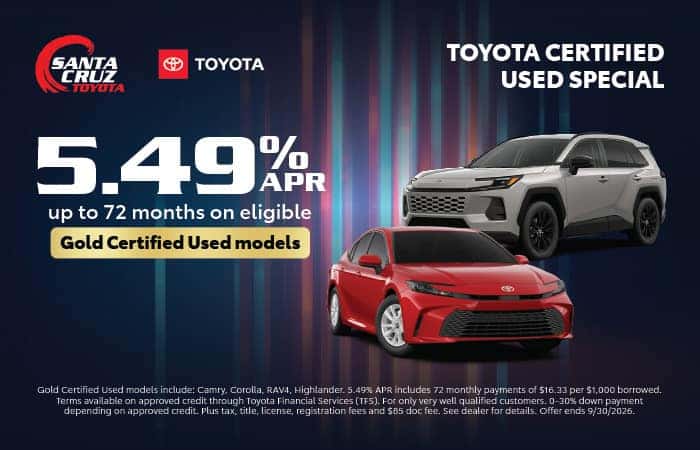 Toyota Certified Used Special September offer