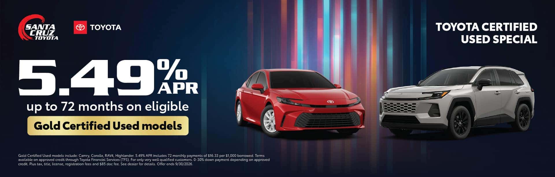 Toyota Certified Used Special September offer