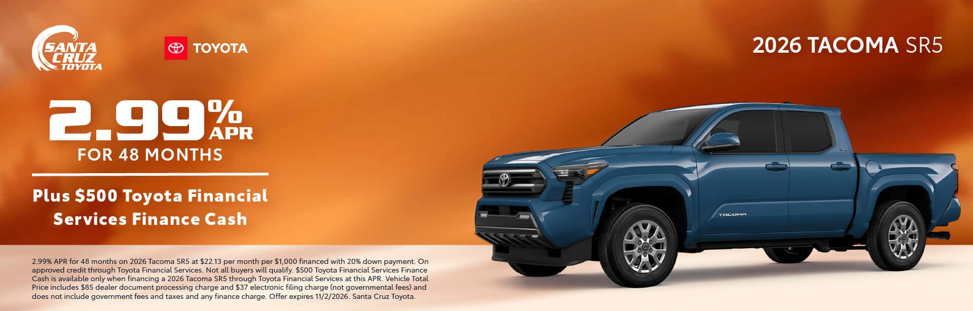 2026 Tacoma SR5 offer October 2026