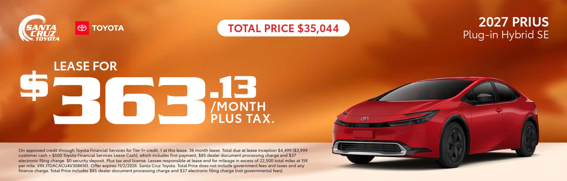 2026 Prius offer October 2026