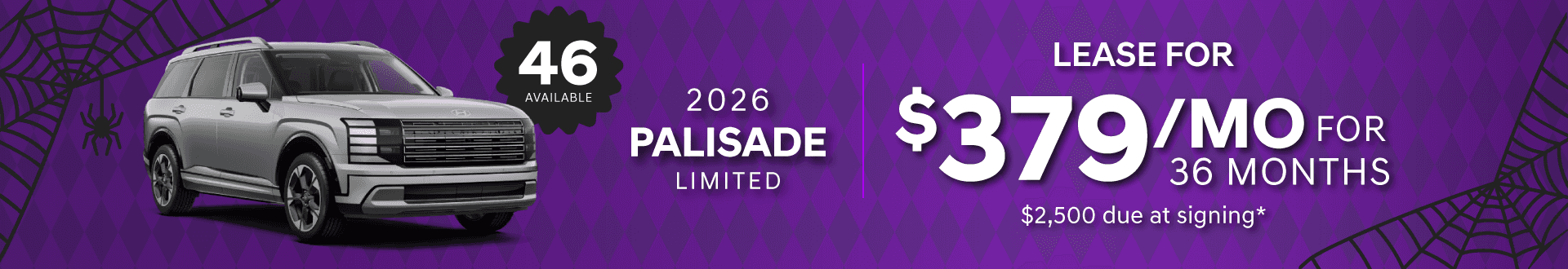 2026 Hyundai Palisade Limited: Lease for $379/month for 36 months*