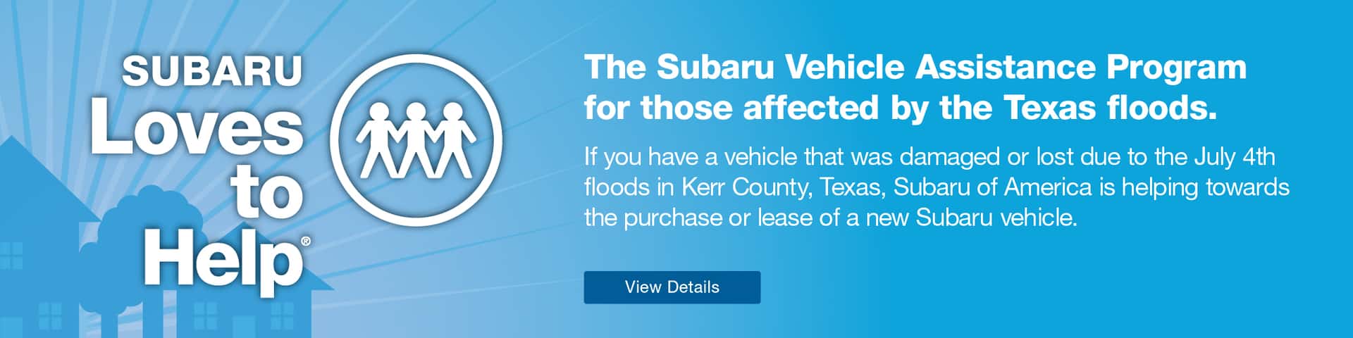 Subaru Loves to Help. Image of a neighborhood with blue color overlay.