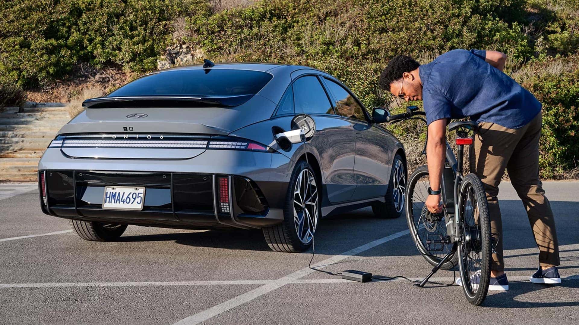 2025-Ioniq-6-Being-Charged-in-Parking-Lot