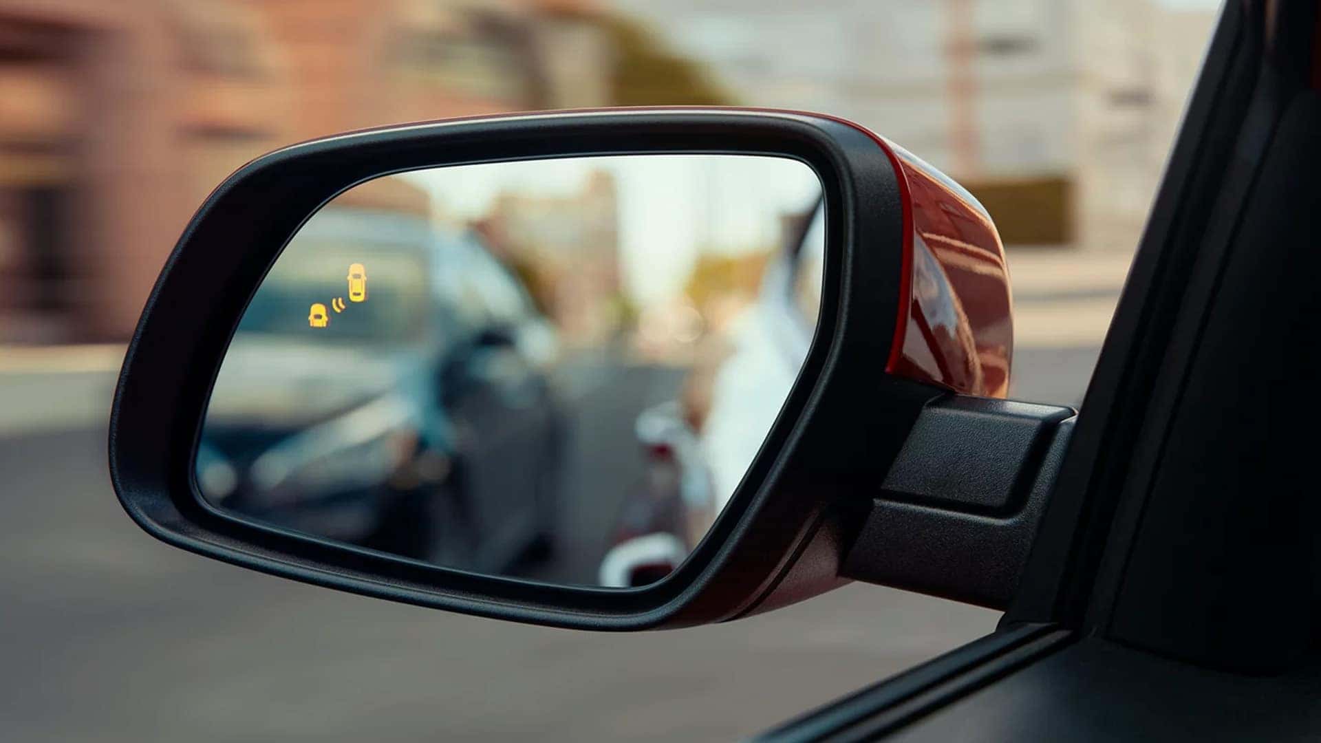Close Up of 2025 Hyundai Venue Rear View Mirror with SmartSense Lit Up