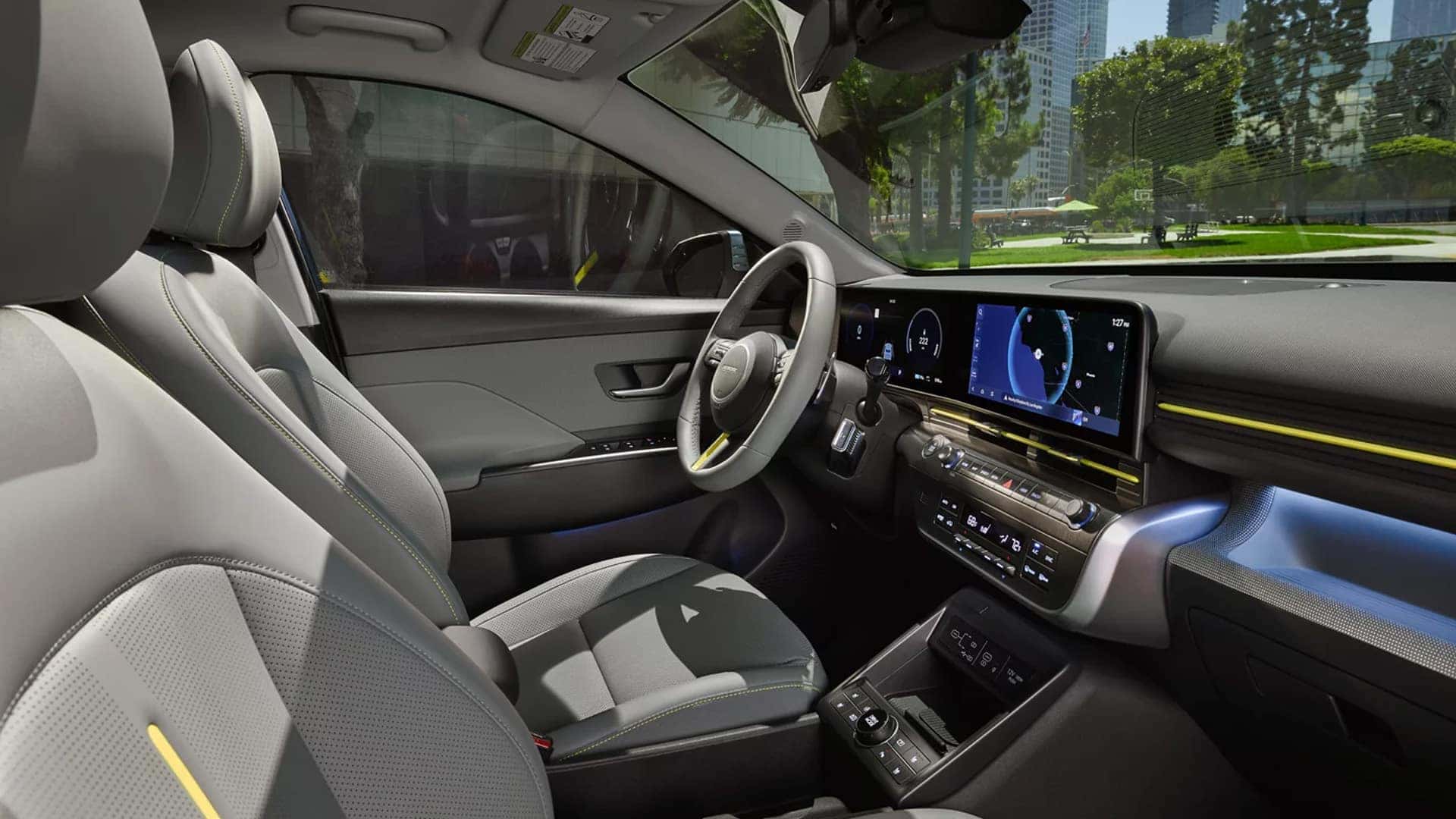 Front Row Seating Inside of 2025 Hyundai Kona Electric