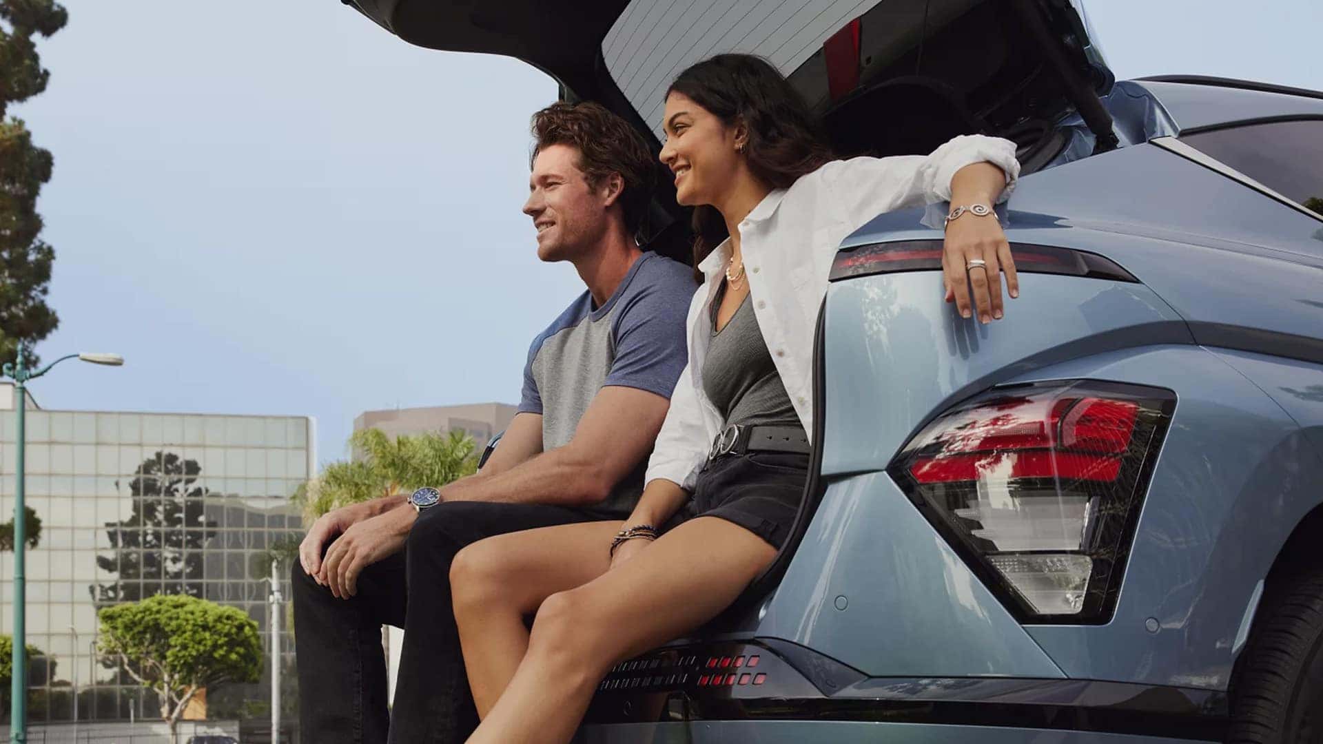 People Sitting in the Truck of 2025 Hyundai Kona Electric