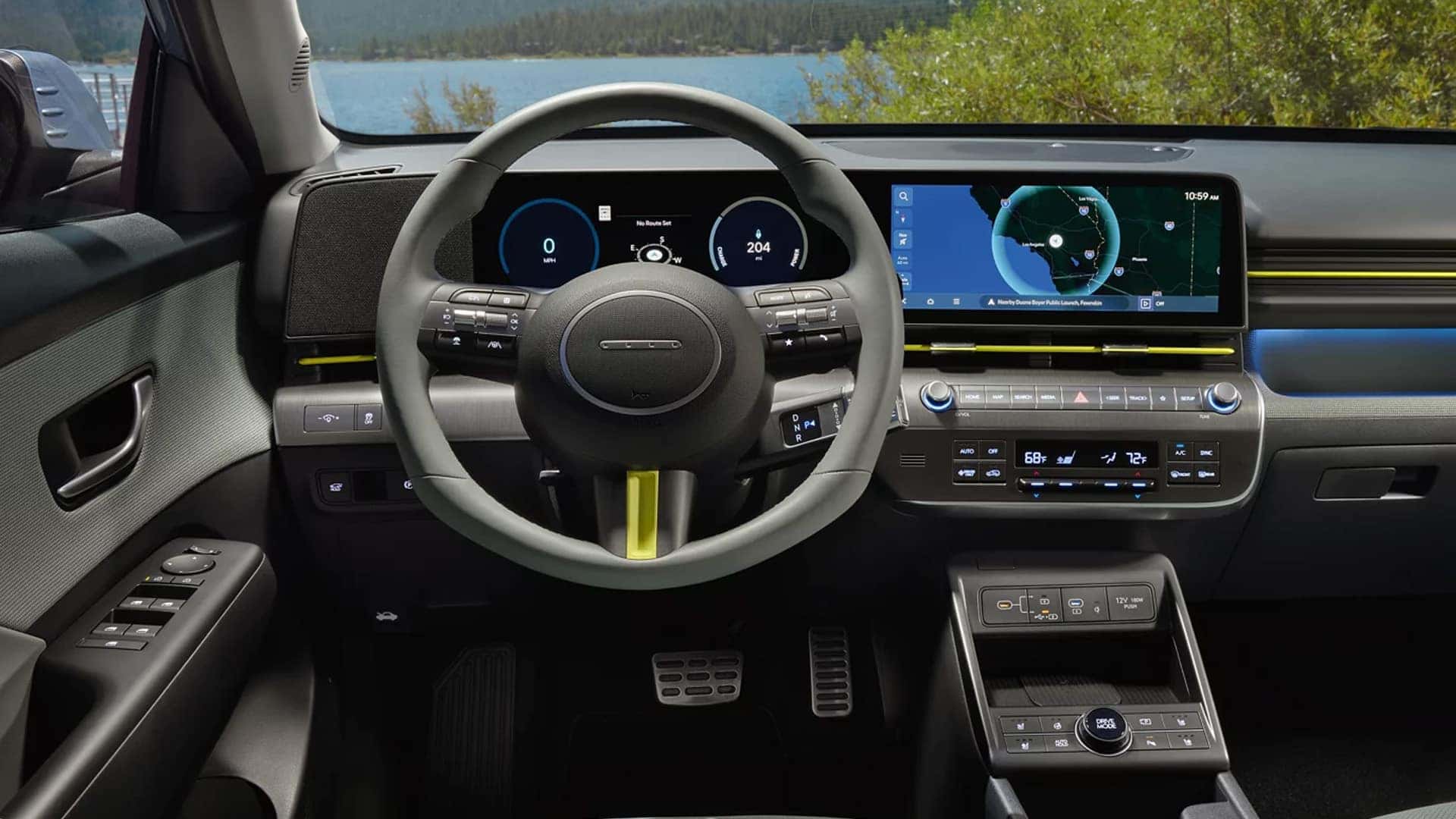 View from Driver's Seat of 2025 Hyundai Kona Electric