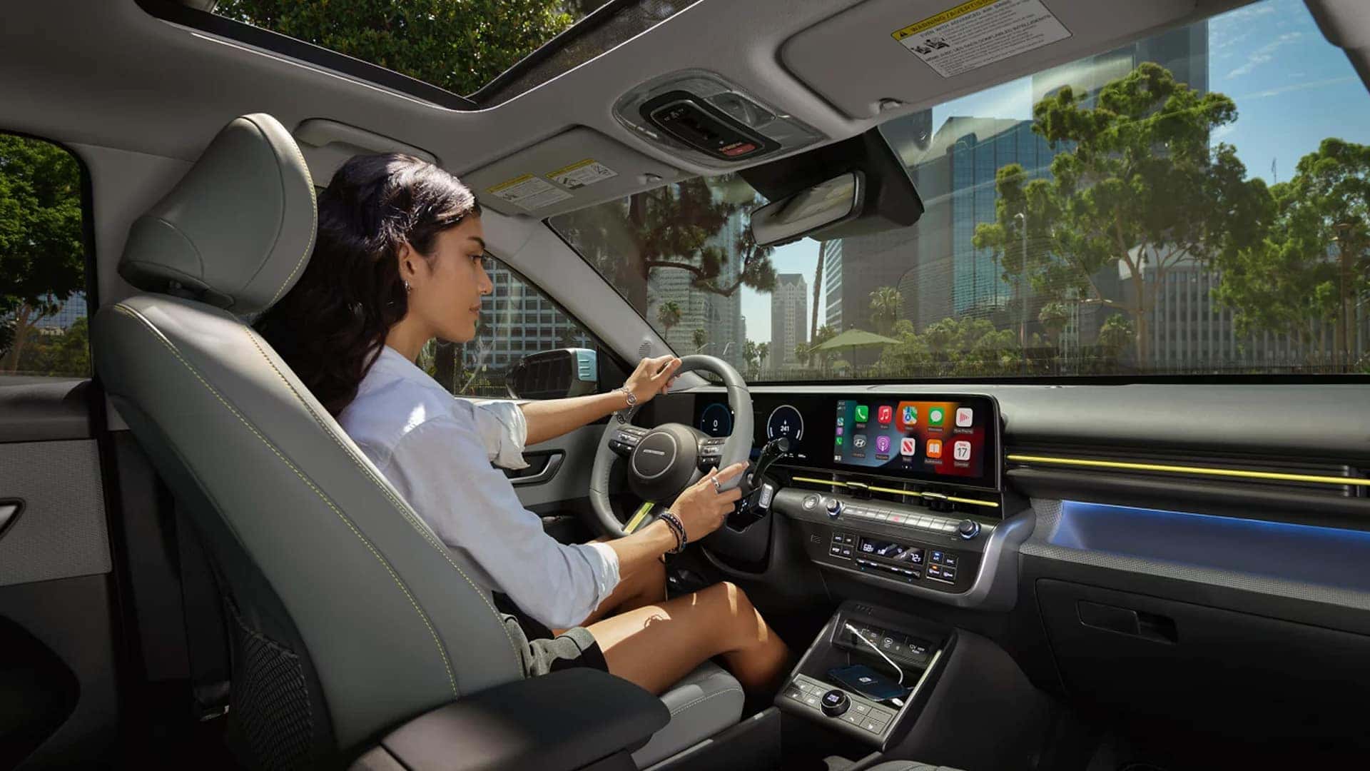 Woman Driving 2025 Hyundai Kona Electric