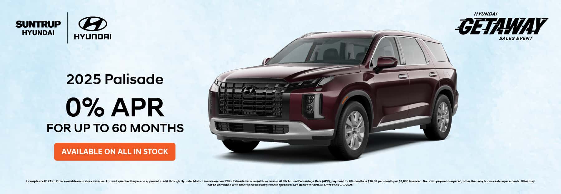 2025 Palisade July offer