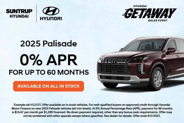 2025 Palisade July offer