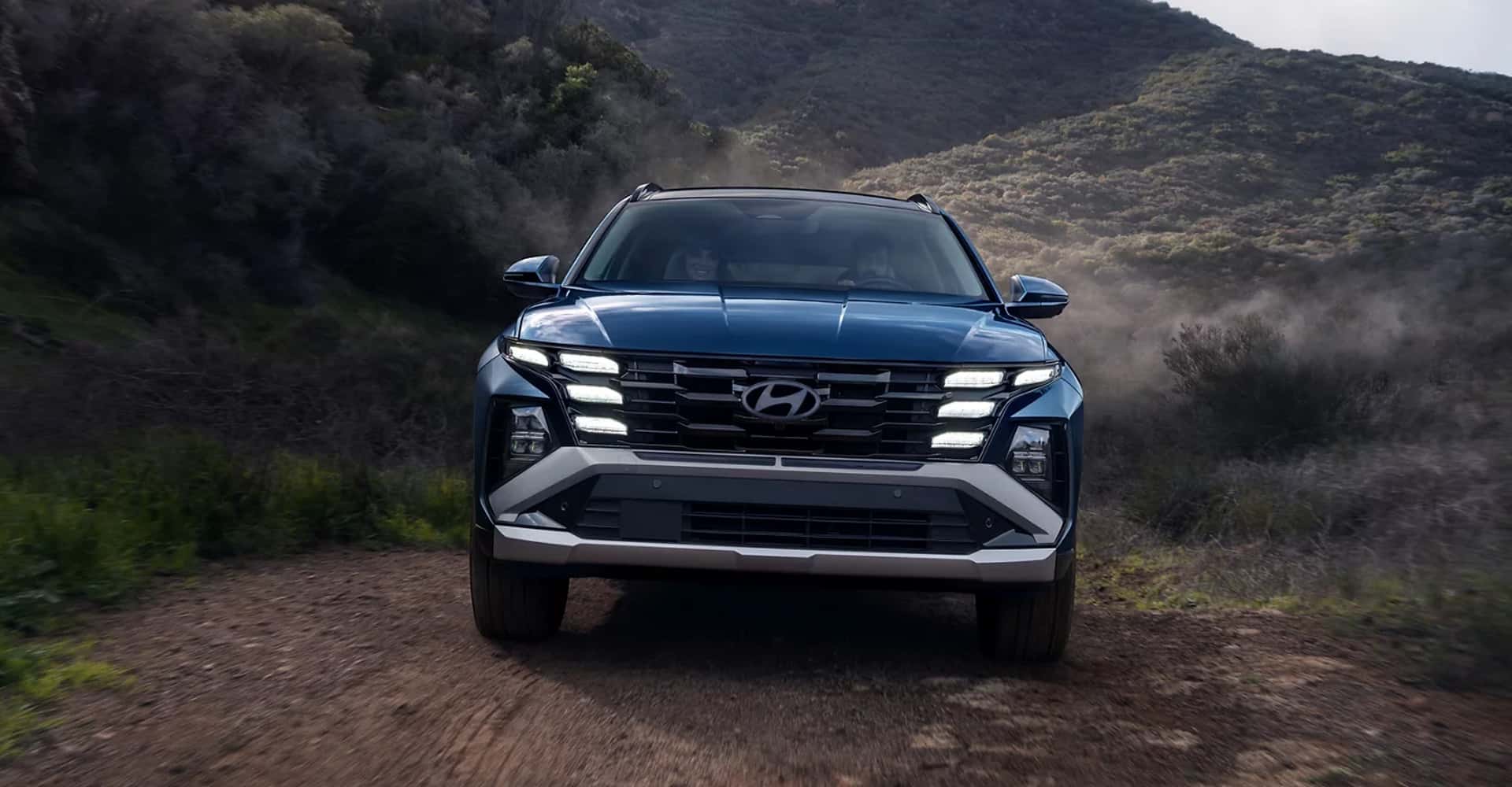 Hyundai Tucson driving up hill