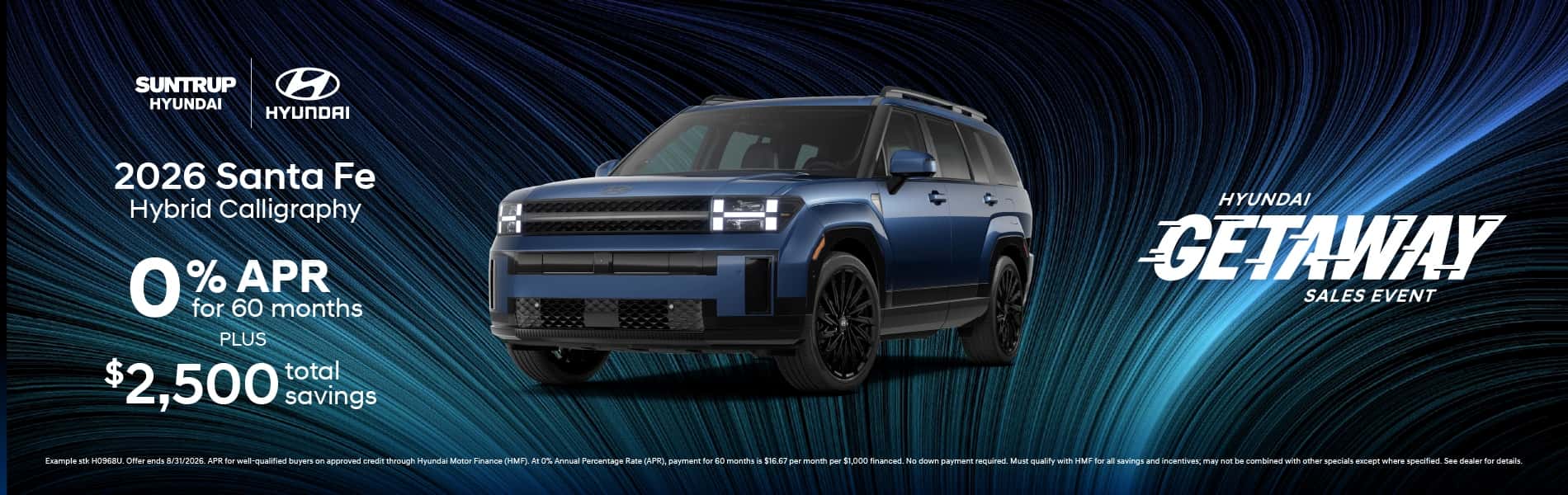 2026 Santa Fe Hybrid August offer