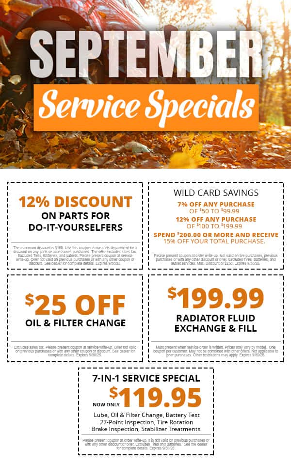 September Service Specials