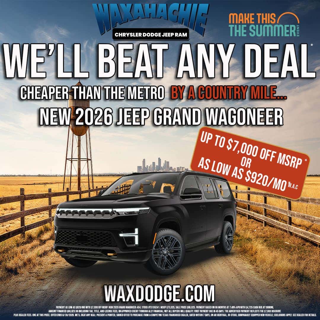 2026 Grand Wagoneer 4x4 luxury SUV at Waxahachie Chrysler Dodge Jeep Ram, We'll Beat Any Deal